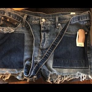 NWT lucky brand frayed denim shorts size 31